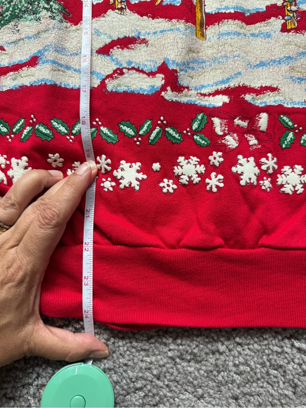 Vintage Holiday Puffy Birdhouse Sweater with Collar- Size L - Picture 6 of 7